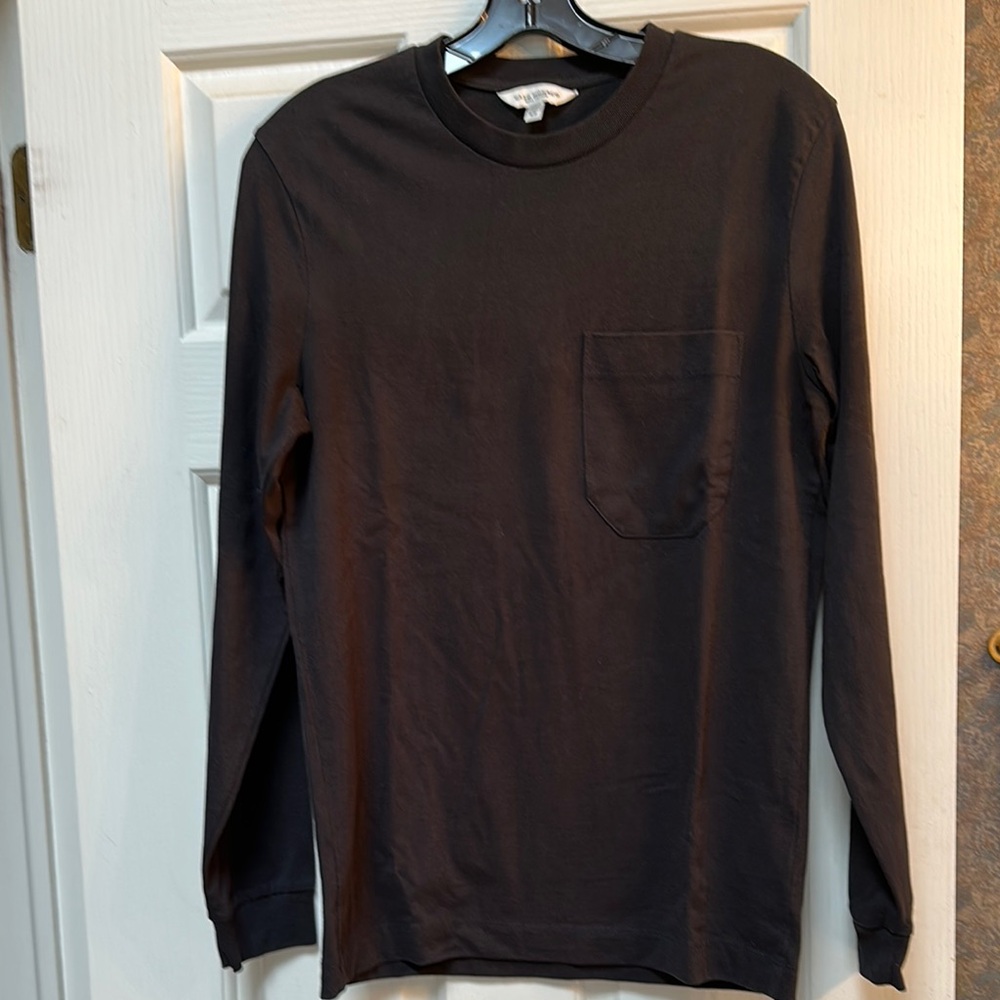 Black Long Sleeve Crew Neck Tee with Relaxed Fit